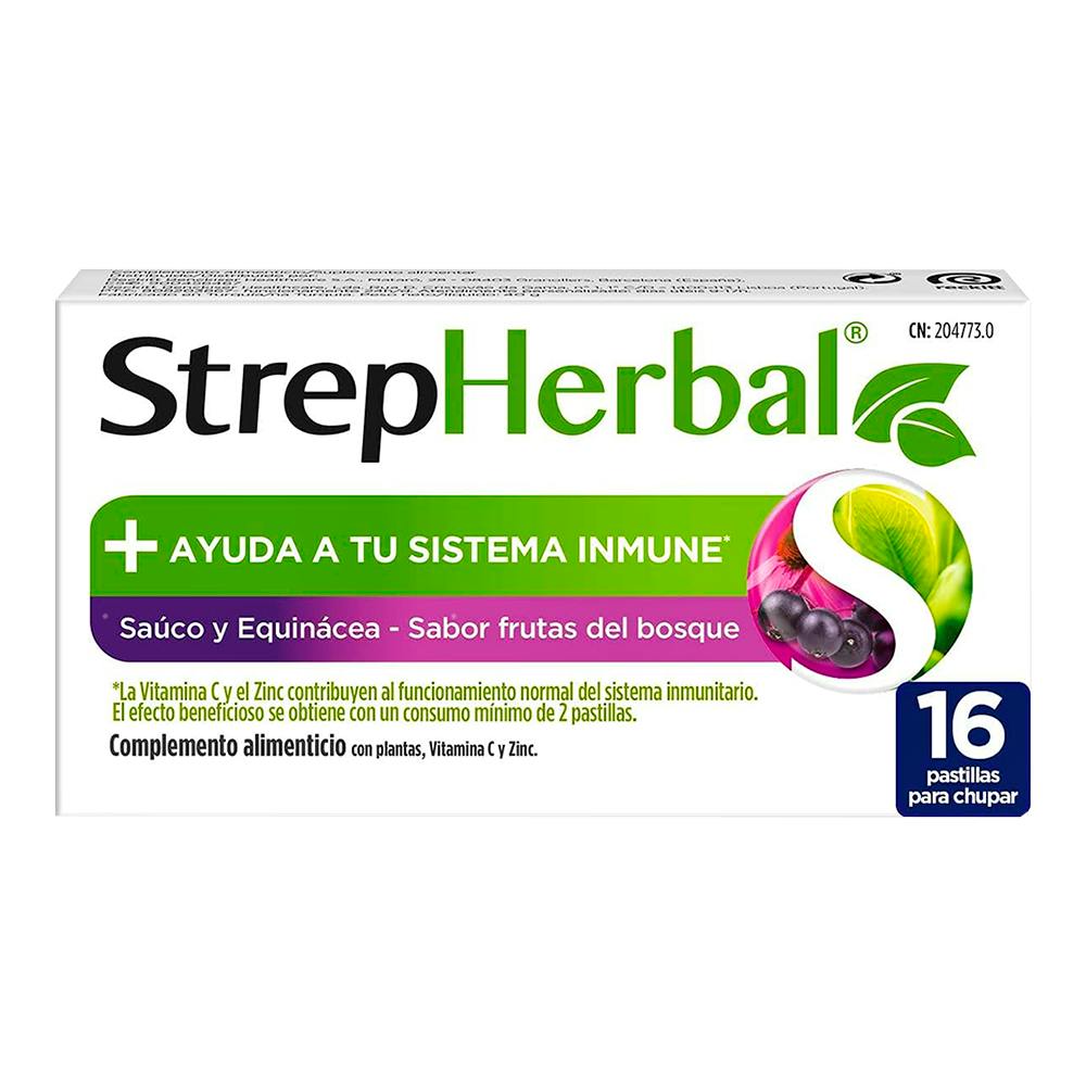 STREPHERBAL 16 PASTILLAS PARA CHUPAR SABOR SAUCO