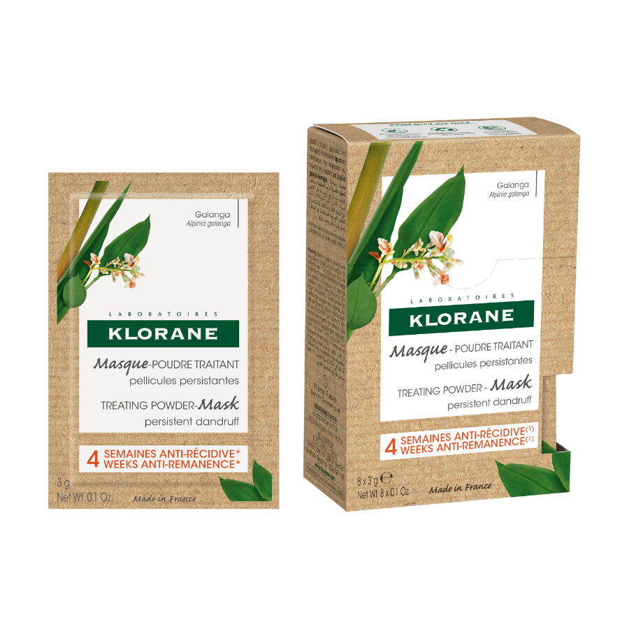 KLORANE MASCARILLA POLVO TRATANTE A LA GALANGA 8 SOBRES 3 G