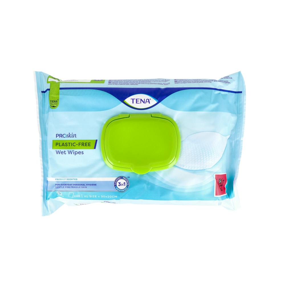 TENA POSKIN WET WIPES PLASTIC FREE 48U