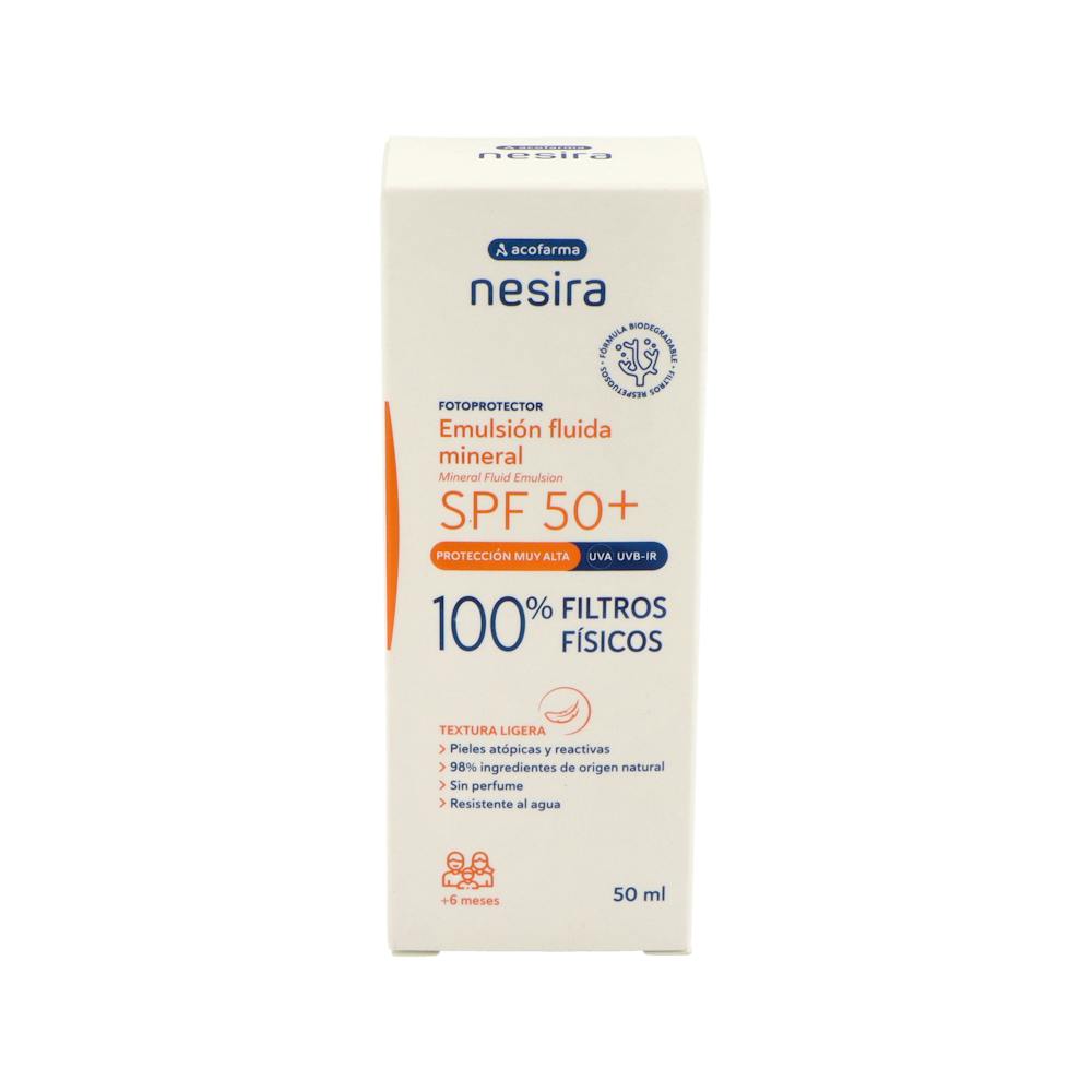 ACOFARMA NESIRA EMULSION FLUIDA SOLAR MINERAL SPF 50+ 1 ENVASE 50 ML