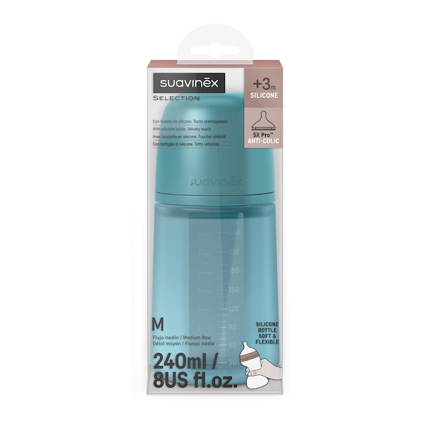 BIBERON SILICONA SUAVINEX INTENSE COLOUR + 3 MESES 1 UNIDAD 240 ML