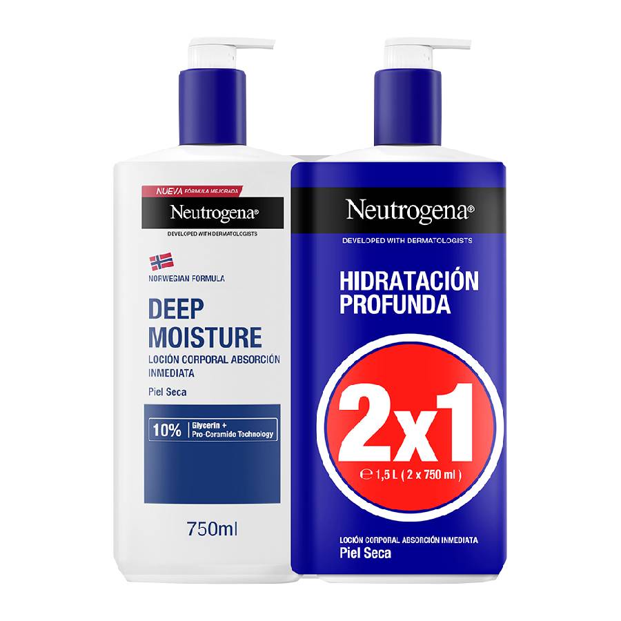 NEUTROGENA HIDRATACION PROFUNDA LOCION RAPIDA ABSORCION PIEL SECA 2 ENVASES