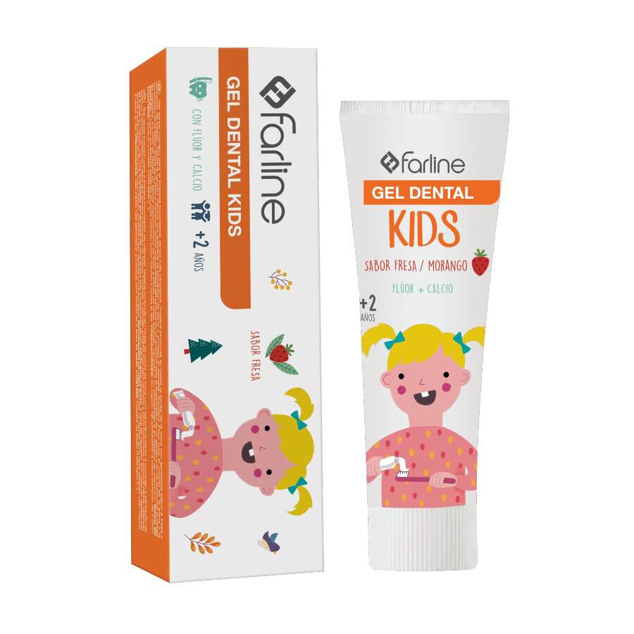FARLINE GEL DENTAL KIDS +2 AÑOS 1 TUBO 75 ML SABOR FRESA
