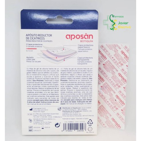 APOSAN APOSITO REDUCTOR DE CICATRICES 5 UNIDADES 72 CM X 5 CM
