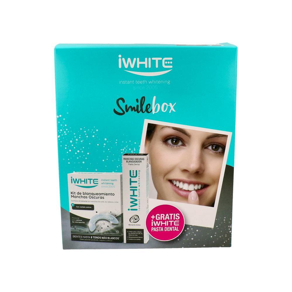 IWHITE KIT BLANQUEAMIENTO MANCHAS OSCURAS PACK PROMO 10 MOLDES + PASTA DENTAL