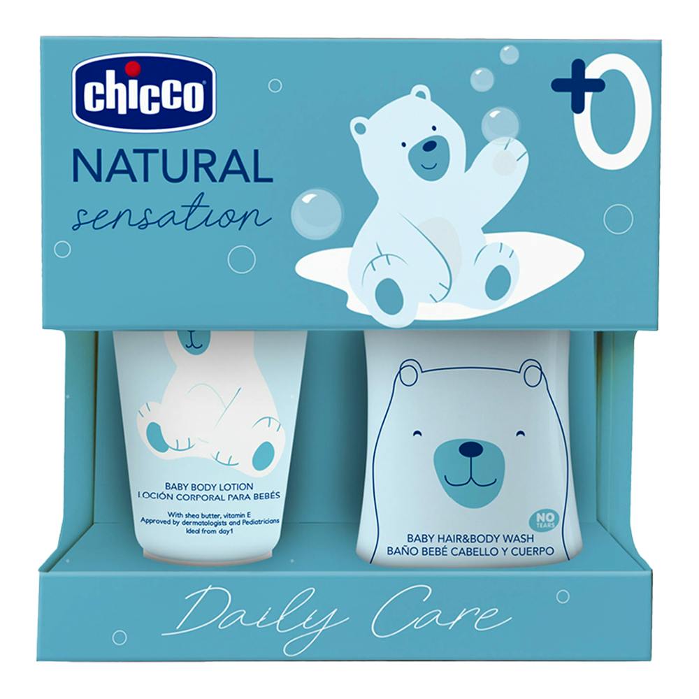 CHICCO SET NATURAL SENSATION DAILY CARE 0+ 1 ENVASE 200 ML + 1 ENVASE 150 ML
