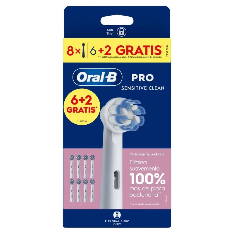 ORAL B CEPILLO DENTAL ELECTRICO RECAMBIO SENSITIVE CLEAN 6 C