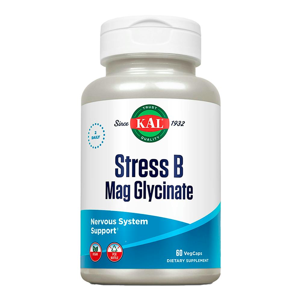 SOLARAY STRESS B + MAG GLYCINATE 60 CAPSULAS
