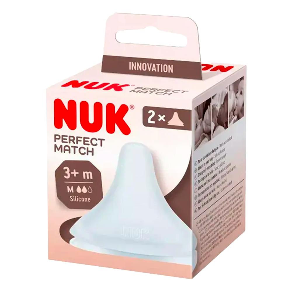 TETINA SILICONA ANTICOLICO NUK PERFECT MATCH FLUJO M 2 UNIDADES