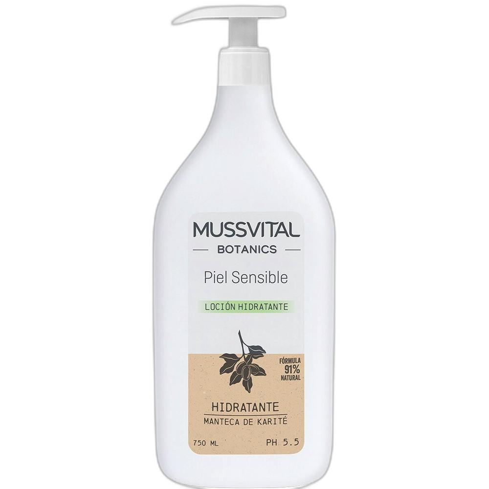 MUSSVITAL ESSENTIALS BOTANICS LOCION CORPORAL PIEL SENSIBLE 1 ENVASE 750 ml