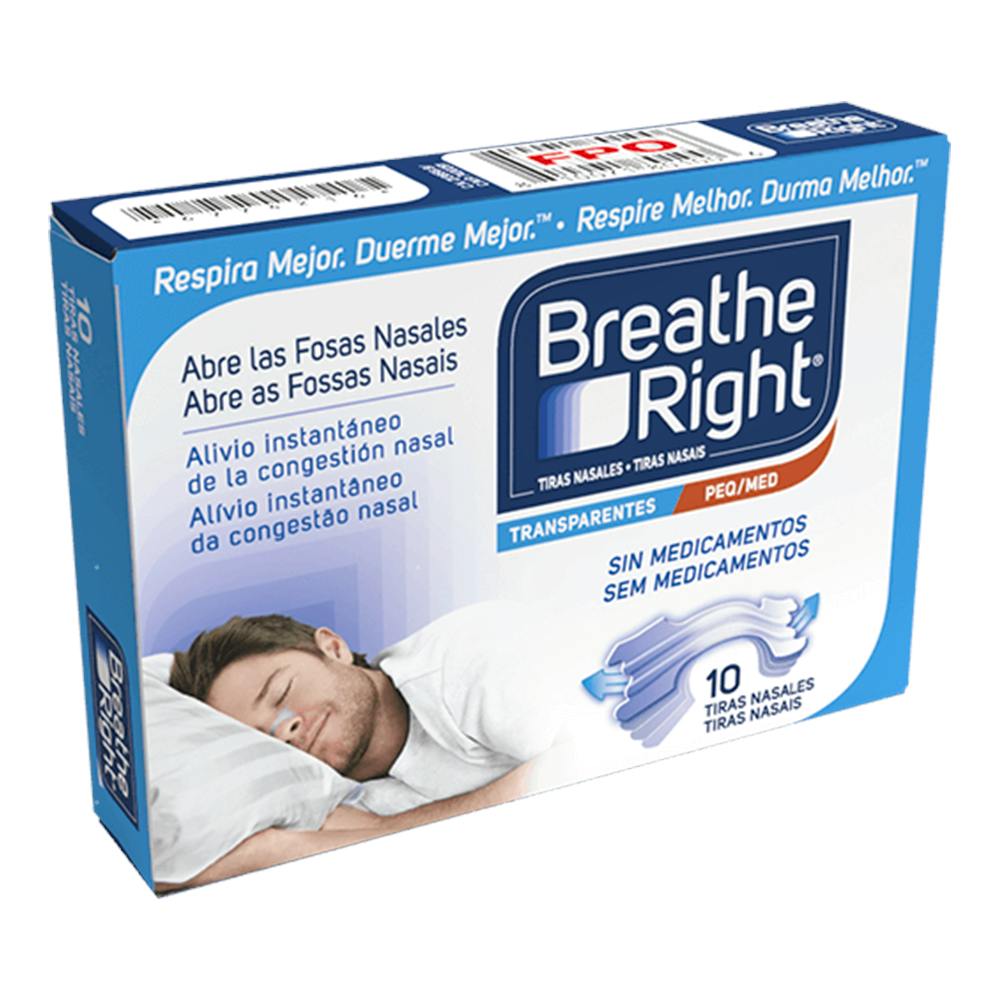 BREATHE RIGHT TRANSPARENTES 10 UNIDADES TALLA PEQUEÑA
