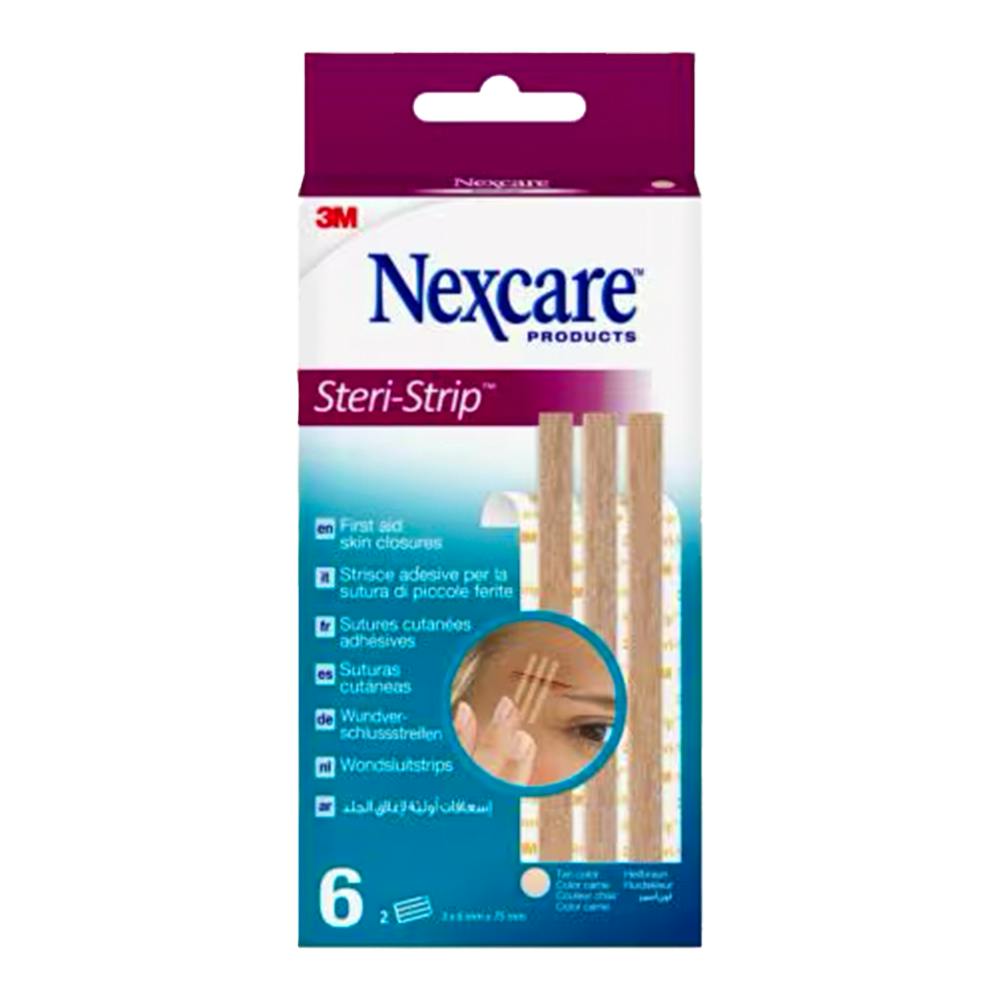 3M NEXCARE STERI STRIP TAN COLOR SUTURA CUTANEA ESTERIL 3 UNIDADES 6 MM X 75 MM