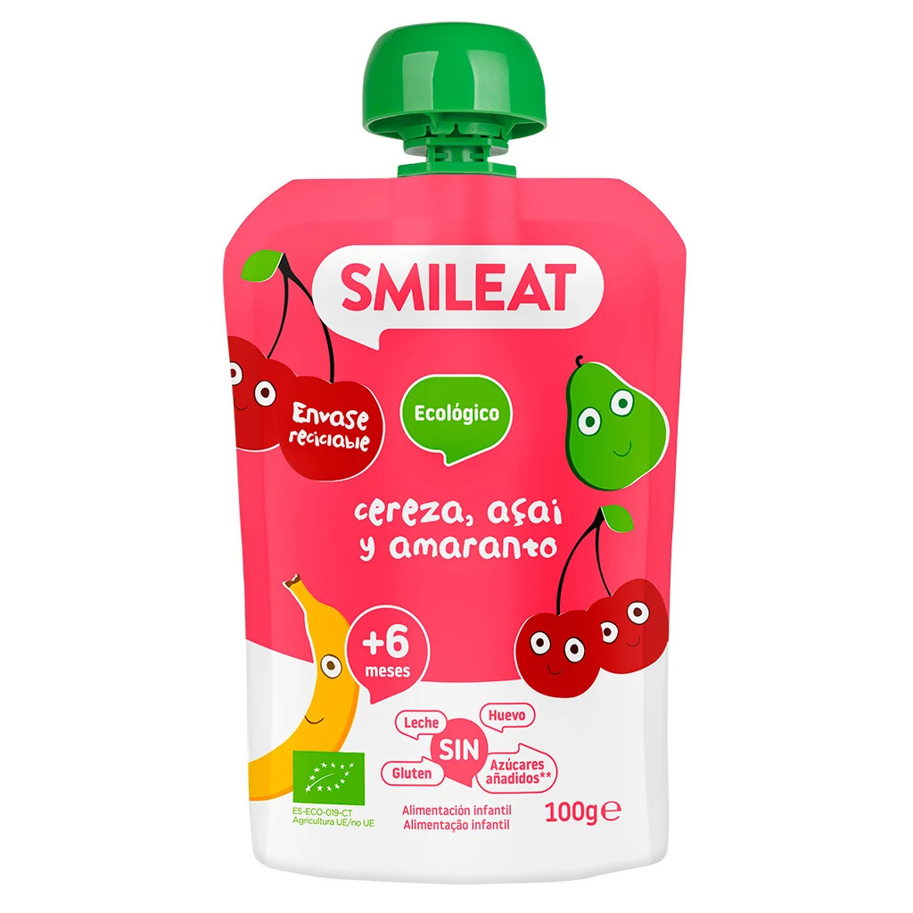 SMILEAT POUCH CEREZA Y AMARANTO 100G