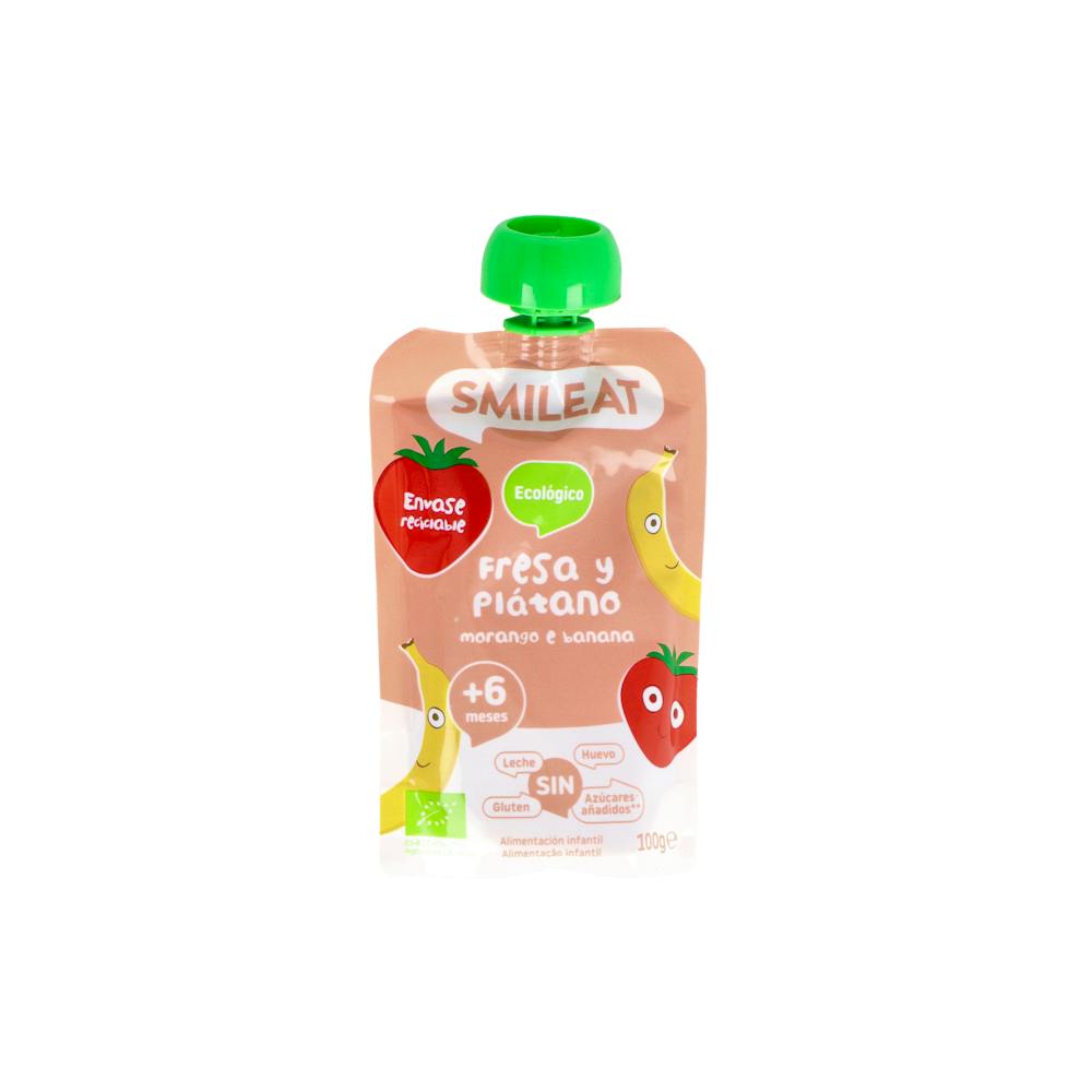 SMILEAT POUCH FRESA Y PLATANO 100G