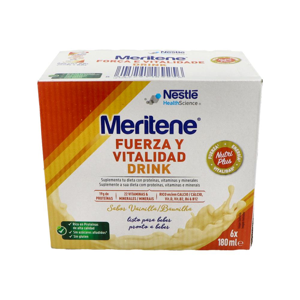 MERITENE FUERZA Y VITALIDAD DRINK 6 BOTELLAS 180 ML SABOR VAINILLA