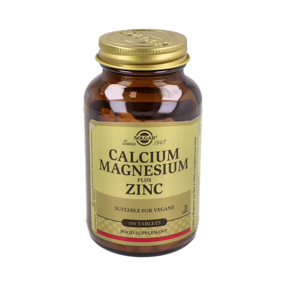 SOLGAR CALCIO Y MAGNESIO CON ZINC 100 COMPRIMIDOS