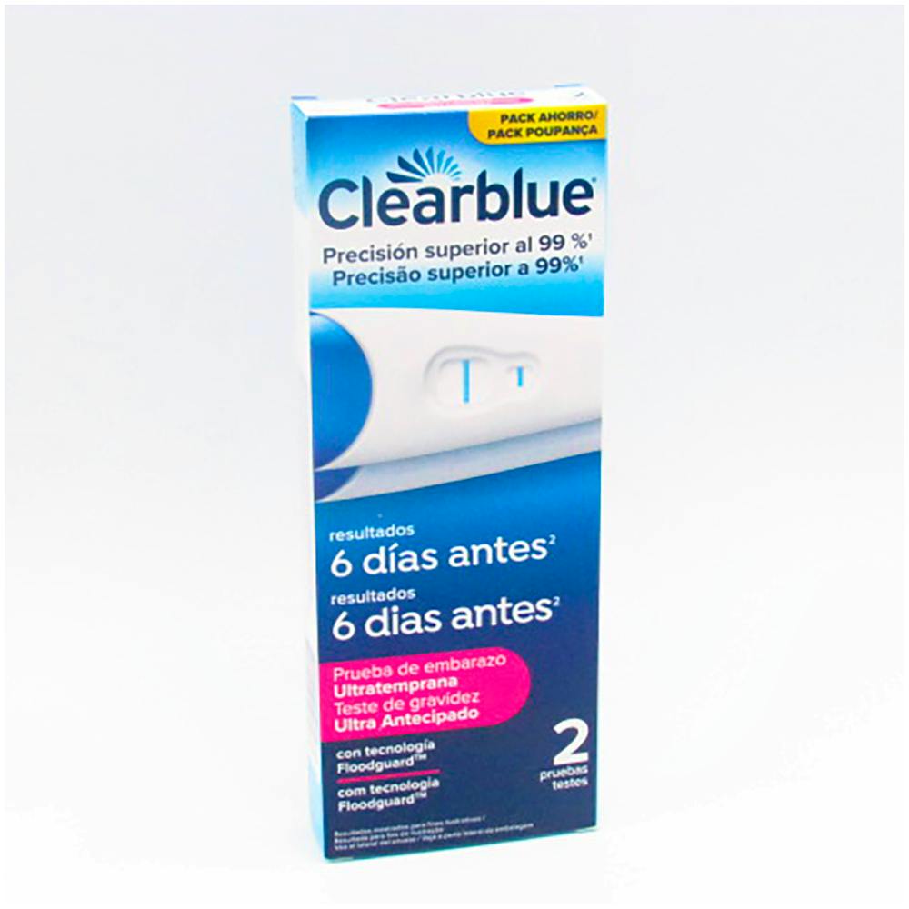 TEST DE EMBARAZO ULTRATEMPRANA CLEARBLUE 2 UNIDADES