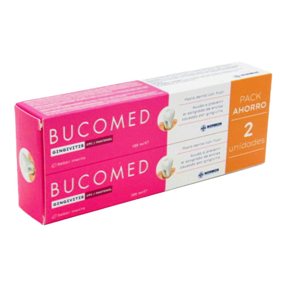 BUCOMED PASTA GINGIVITIS 2 TUBOS 125 ml SABOR MENTA DUPLO