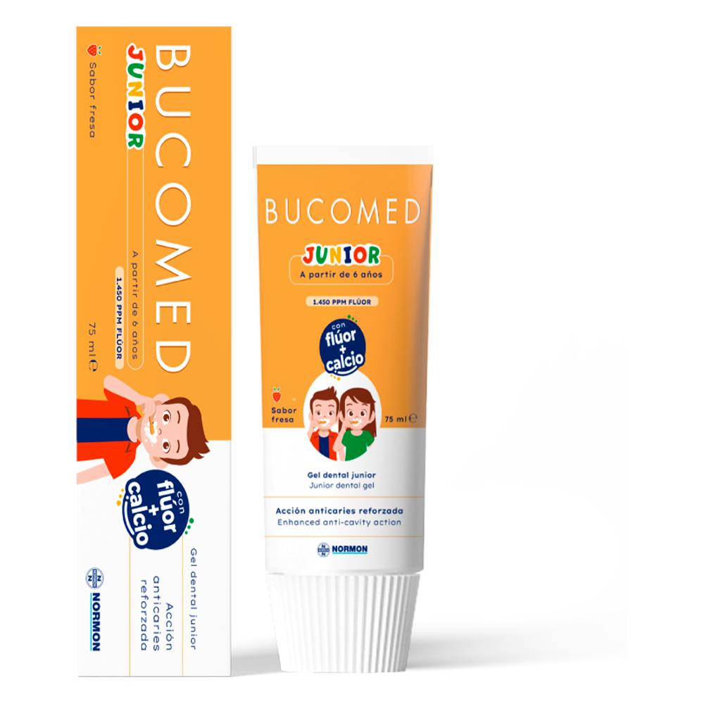 BUCOMED GEL DENTAL JUNIOR 1 TUBO 75 ml SABOR FRESA
