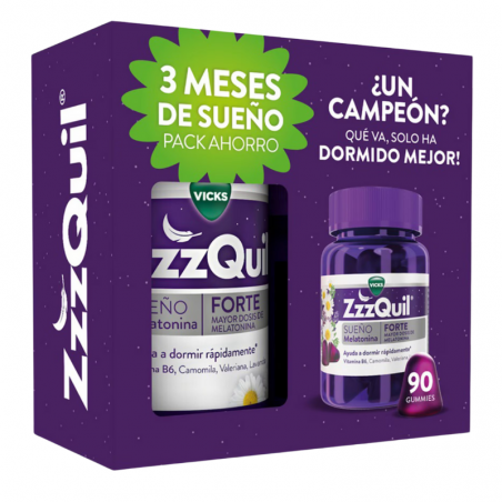 ZZZQUIL SUEÑO FORTE 90 GUMMIES SABOR FRUTOS DEL BOSQUE PACK