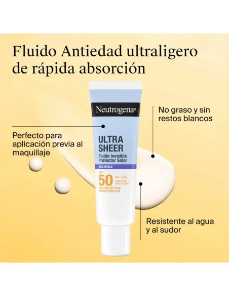 NEUTROGENA ULTRA SHEER FLUIDO ANTI EDAD SPF 50+ 1 TUBO 50 ML