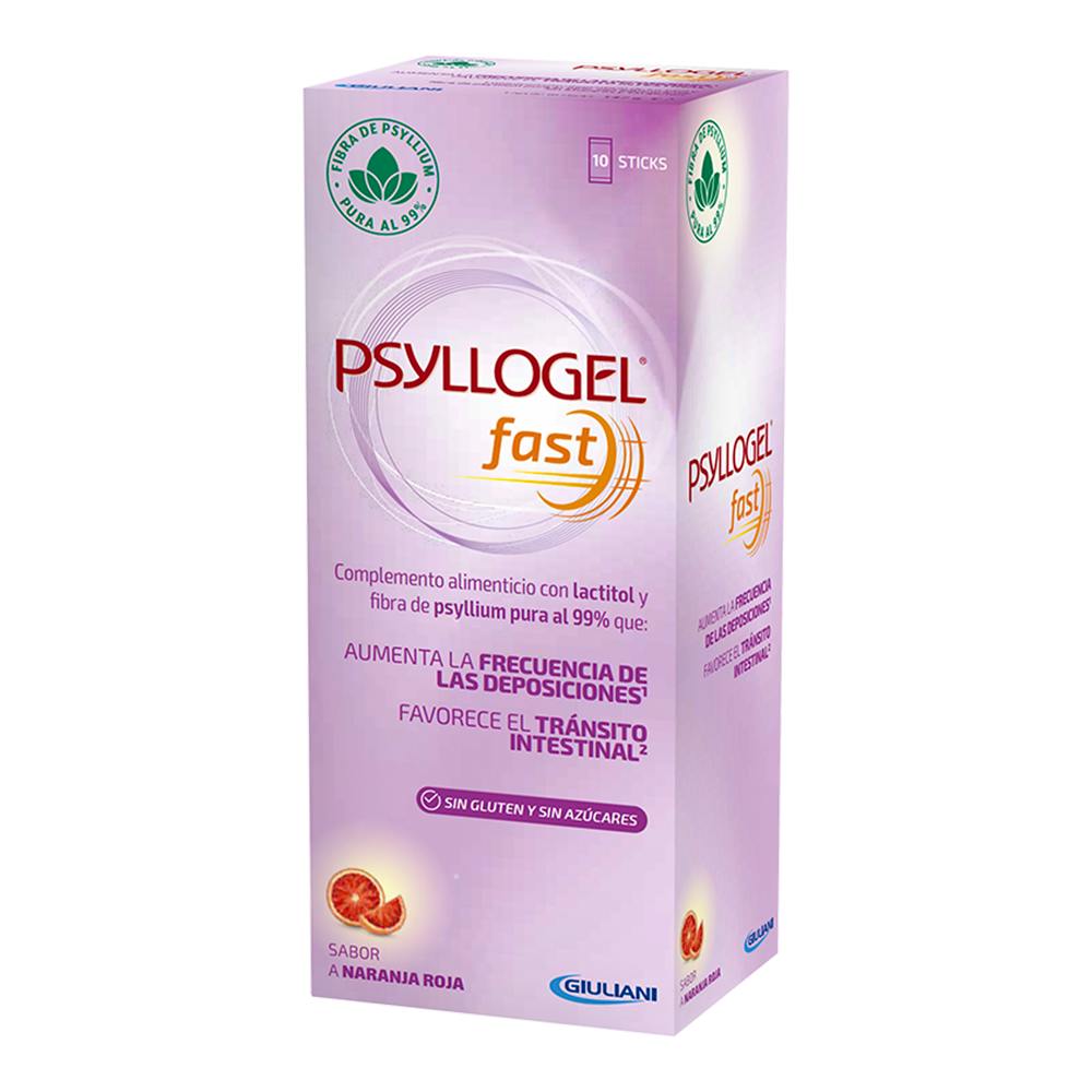 PSYLLOGEL FAST 10 STICKS 147 G SABOR NARANJA RO