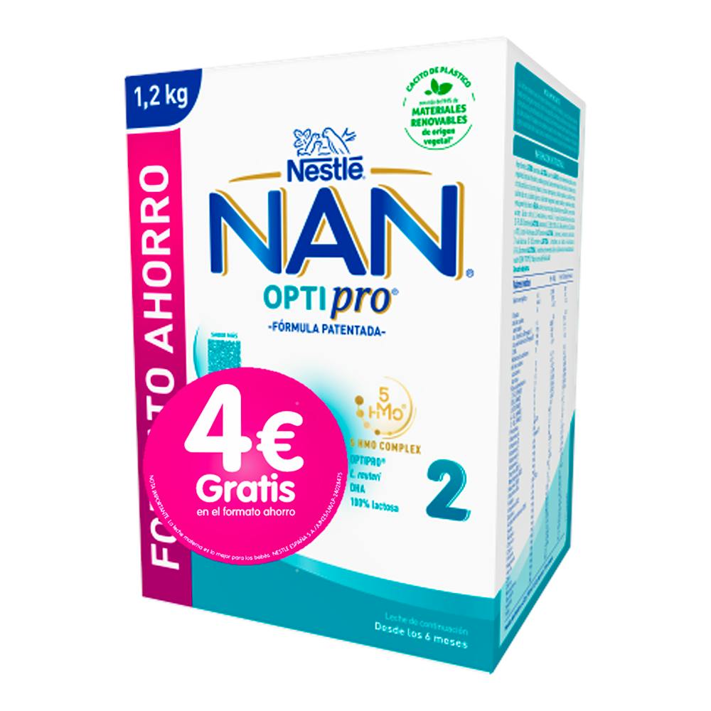 NAN OPTIPRO 2 LECHE DE CONTINUACION BIB 12 ENVASES 600 G PACK PROMOCION