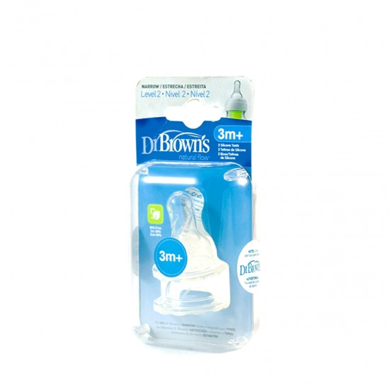 DR BROWN´S TETINA STANDAR BOCA ESTRECHA NIVEL 2 +3M 2 UDS