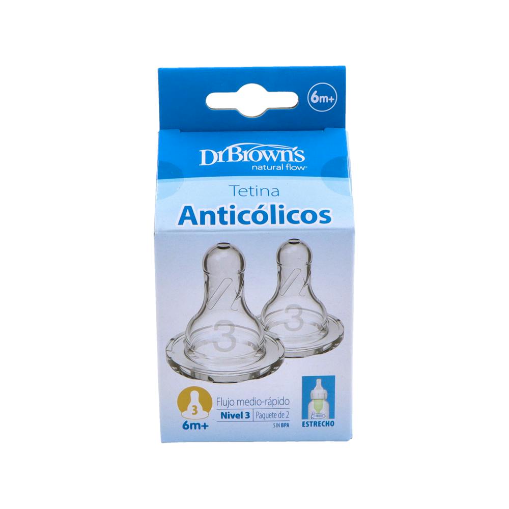 DR BROWN´S TETINA STANDAR BOCA ESTRECHA NIVEL 3 +6M 2 UDS