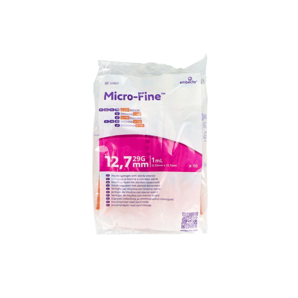 JERINGA MICROFINE INSULINA 1 ML10 UI 127X033