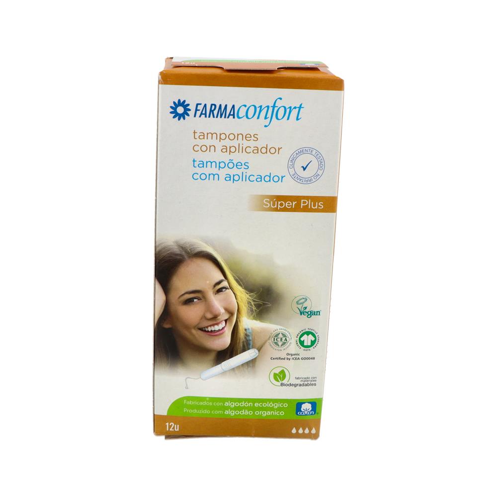 TAMPONES 100% ALGODON FARMACONFORT CON APLICADOR 14 UNIDADES SUPER PLUS