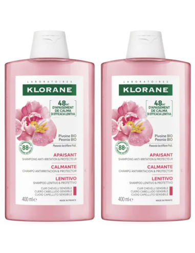 KLORANE CHAMPU PEONIA 400ML 2 UD. 50 %