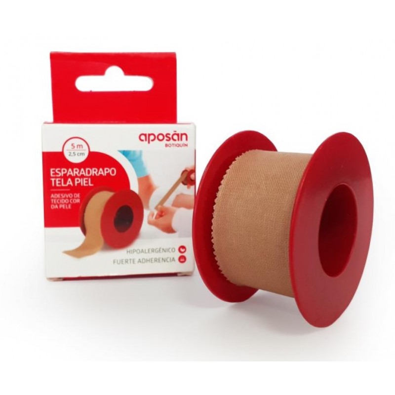 ESPARADRAPO APOSAN TELA PIEL 5 X 25 CM