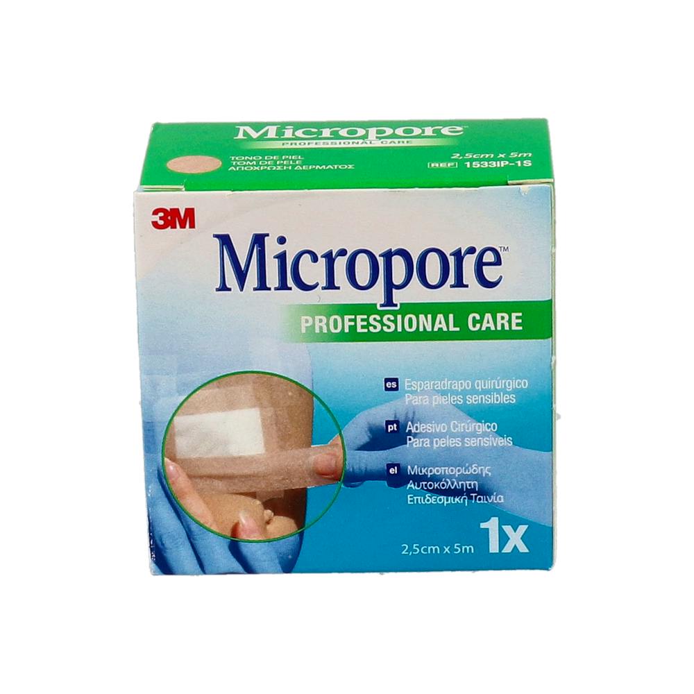 3M MICROPORE ESPARADRAPO PAPEL HIPOALERGENICO COLOR PIEL 5 X 25