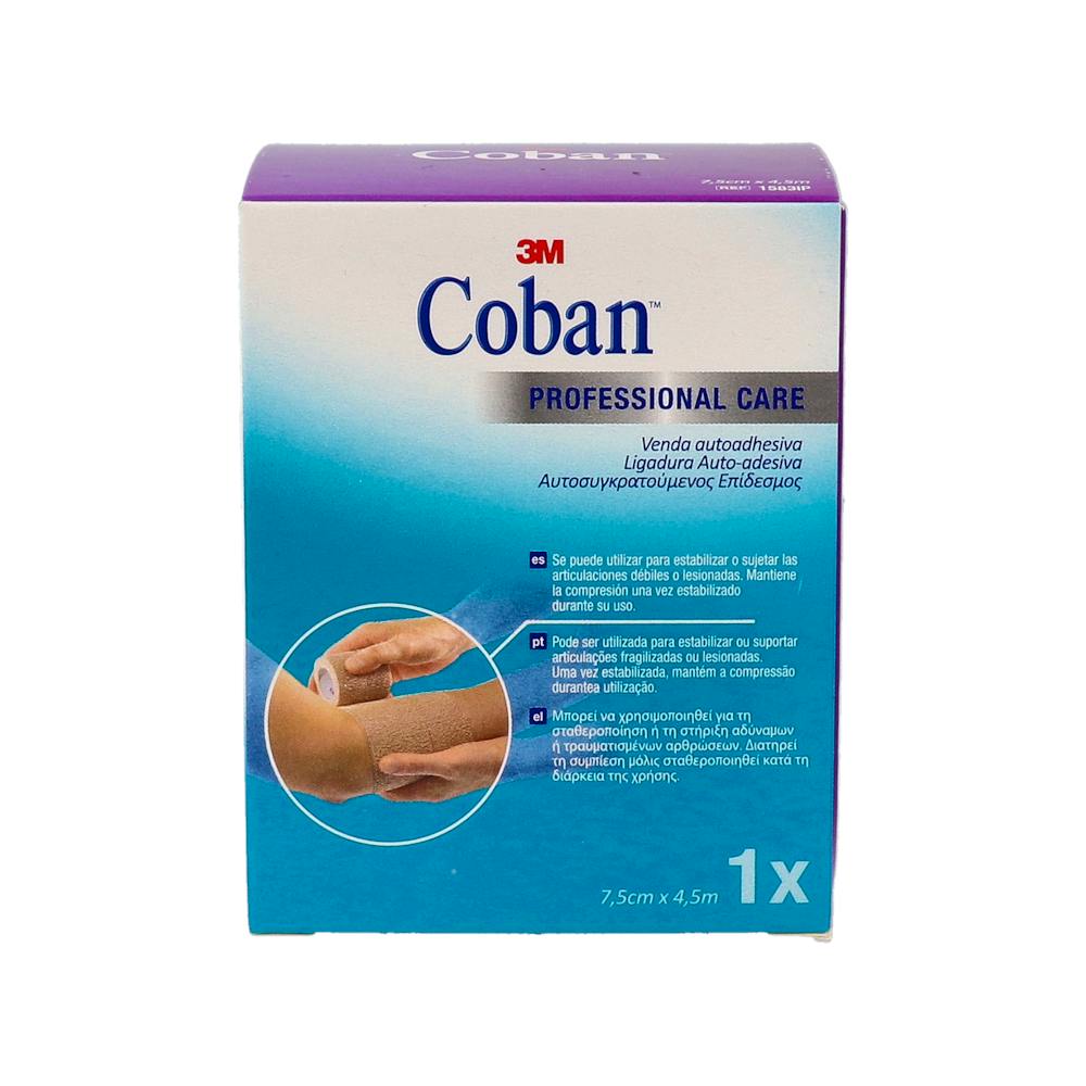 COBAN VENDA ELASTICA COHESIVA 1 UNIDAD 45 M X 75 CM 1583 F BEIGE
