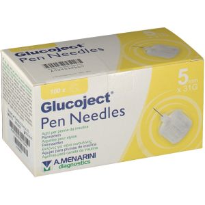 GLUCOJECT 31 G 5 MM AGUJAS PARA PLUMAS ESTERIL100 AGUJAS