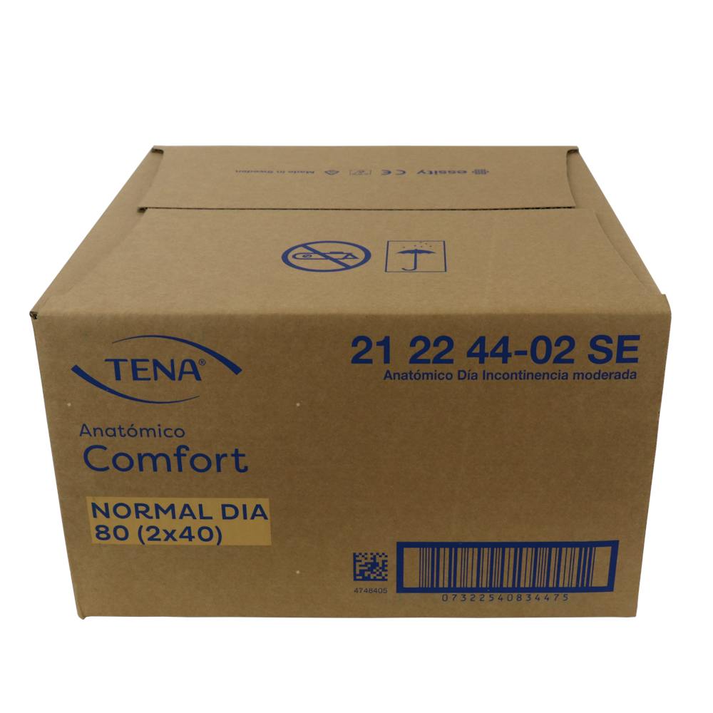 ABSORBENTE INCONTINENCIA TENA PAÑAL CONFORT NORMAL ANATOMICO DIA 80 UDS