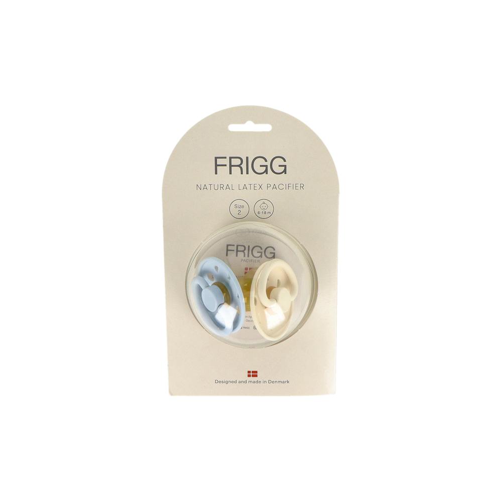 FRIGG PACK 2 CHUPETES BLOCK LÁTEX MOON PHASE 618M (CREAM / POWDER BLUE)