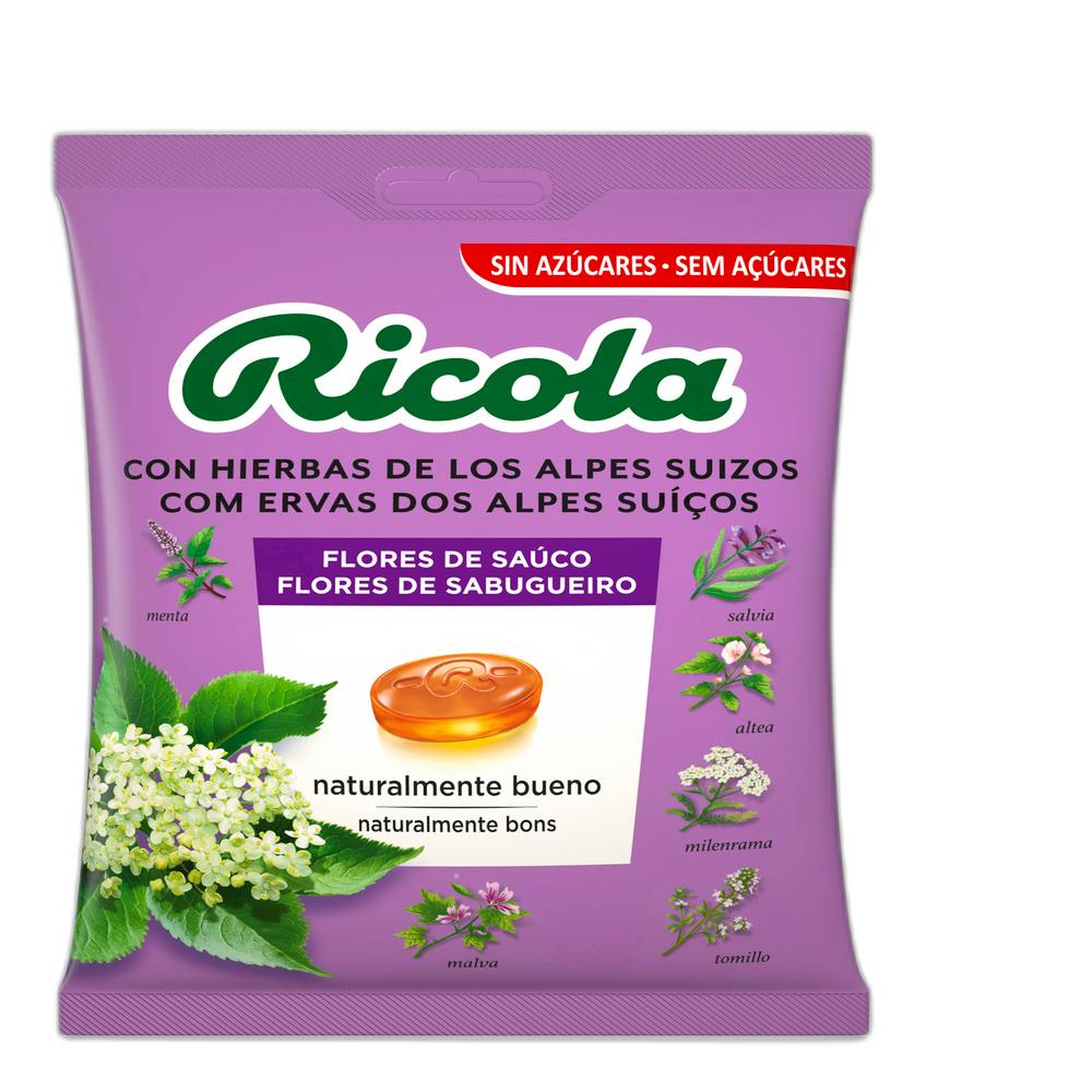 RICOLA CARAMELOS 1 ENVASE 70 G SABOR SAUCO CON E