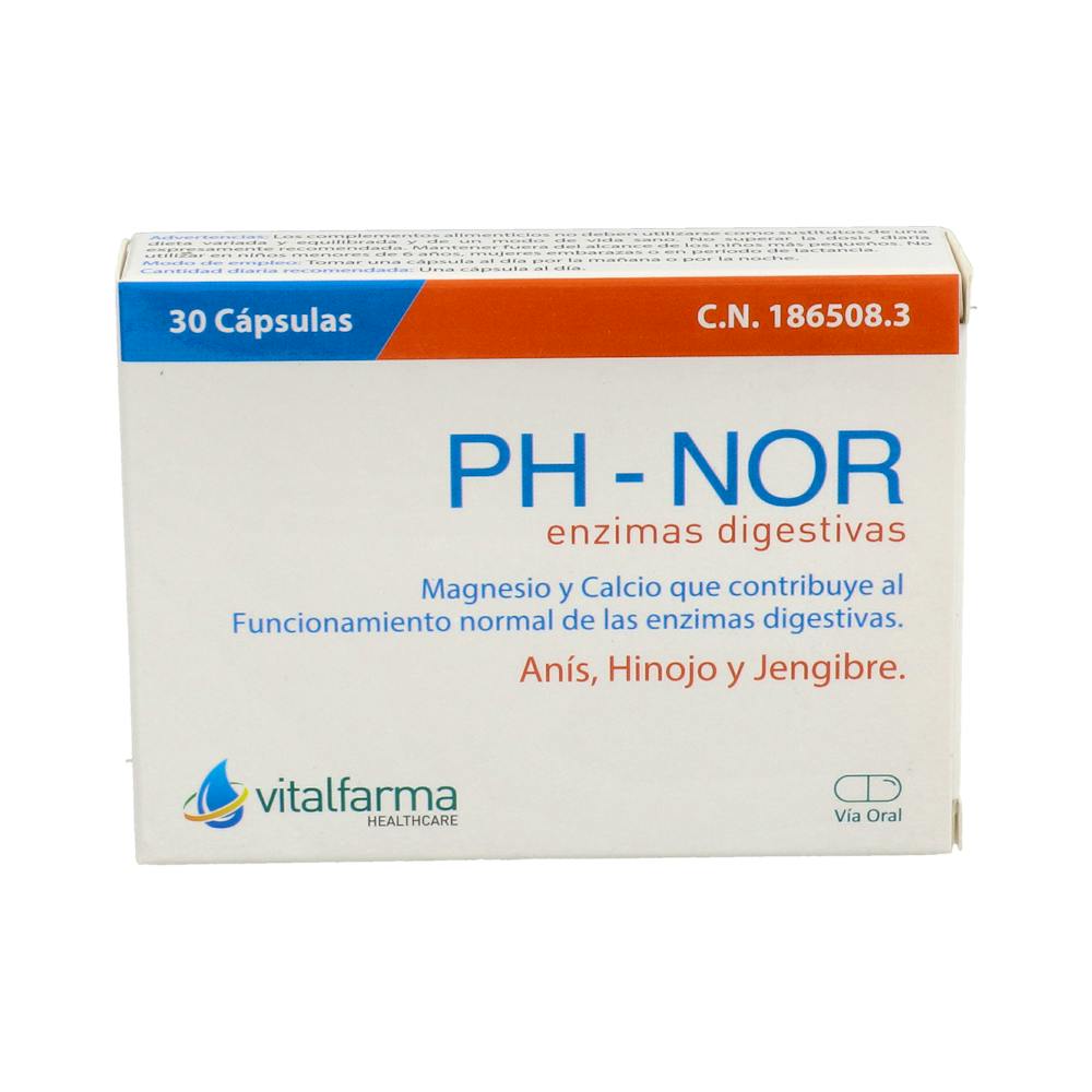 VITALFARMA PHNOR 30 COMPRIMIDOS(ENZIMAS HINOJO JENGIBRE)