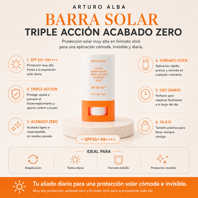 ARTURO ALBA BARRA SOLAR TRIPLE ACCION ACABADO ZERO